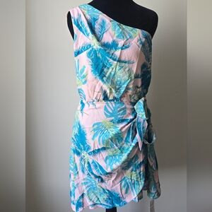 NWT Cupshe Tropical One-Shoulder Wrap Dress Size M